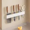 Estante Lateral de Acero al Carbono Soporte para Cuchillos de Cocina Estante de Almacenamiento Bloque de Cuchillos Montado en Pared Estante de Almacenamiento Montado en Pared Cesta de Almacenamiento Soporte para Cuchillos