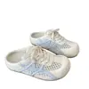 Meias-pantufas respiráveis de bico fechado para mulheres 2026 Verão Novo Estilo Coreano Preguiçoso Casual Sapatos Femininos Modernos Bico Redondo Sapatos para Exterior
