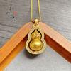 Loja de ouro mesmo estilo antigo areia ouro diamante incrustado oco cabaça pingente correndo girando cabaça pingente diy acessórios