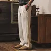 Calças Retrô Americanas Estilo Old Money para Homens, Finas para Primavera e Verão, Calças Sociais Masculinas para o Trabalho, Calças Casuais de Corte Reto