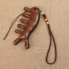 Peine de Masaje de Sándalo Natural para Terapia de Meridianos de la Cabeza, Peine Gua Sha Anticaída del Cabello, Peine de Dientes Anchos y Espaciados Grandes, Artículo de Regalo, Peine de Madera Maciza