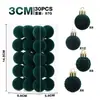 Nuevas Decoraciones Navideñas 3cm/30 Piezas Set de Bolas de Navidad Flocadas de Lujo Ligero Adornos para Árbol de Navidad