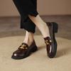 Sapatos Femininos Plus Size Tamanho 41 a 43, Mocassins de Solado Grosso, Novidade Versátil Primavera 2026 Estilo College Sapatos de Couro Planos Estilo Britânico