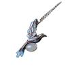 Charme antigo de Sião feminino azul queimado incrustado jade Hetian Magpie pingente de prata S925 prata vintage conjunto de colar de prata tailandesa corrente