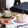 Presentes de Inauguração de Loja para Clientes, Copos de Água de Cerâmica, Presentes para Reunião Anual da Empresa, Caixas de Presente com Xícaras de Café e Pires de Aparência Sofisticada