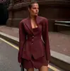 Roupas femininas transfronteiriças 2026 outono e inverno nova moda cor sólida manga longa cardigã jaqueta de abotoar e conjunto de saia justa para mulheres
