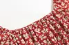Ropa de primavera para mujer estilo europeo y americano 2020 nueva venta al por mayor camisa roja estampada ajustada a la cintura