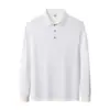 Camisas polo de manga comprida para primavera e outono, camisetas gola polo de cor sólida, roupas com estampa personalizada para cultura corporativa, uniformes de trabalho com logotipo