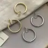 Pendientes de Clip para Mosquiteros para Caras Cuadradas y Redondas, Sin Perforar, Pendientes de Aro Grandes Giratorios, Pendientes Texturizados Estilo Hong Kong para Mujeres, Exagerados