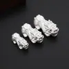 Plata pura S999 plata dura 3D cuentas de la suerte de dinero lucky lucky pulsera tejida DIY accesorios de joyería hechos a mano