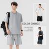 Conjunto de Dos Piezas para Hombre con Camiseta de Manga Corta y Shorts Verano 2025 Estilo Coreano Moda Talla Grande Camiseta Holgada Shorts Traje Deportivo para Hombre