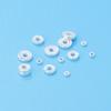Mini cuentas redondas de plata de ley S925, lisas y brillantes, con forma de corazón, para pulseras y accesorios DIY.