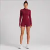 Conjunto fitness transfronteiriço para mulheres, com absorção de suor, respirável, secagem rápida, jaqueta de yoga, conjunto para esportes ao ar livre, corrida, Pilates, yoga