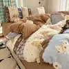 Juego de cuatro piezas funda nórdica linda funda de almohada individual doble algodón lavado dormitorio estudiantil sábanas de cama ropa de cama juego de tres piezas universal para todas las estaciones