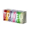Toallas comprimidas desechables, tamaño portátil para viajar, gruesas y muy absorbentes, para lavarte la cara, en colores de caramelo, 14 piezas por caja