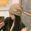 Outono e inverno estilo japonês boné de pilha para rosto feminino pequeno boné de rosto liso quente proteção de ouvido boné frio ajustável chapéu de cabeça boné de lua