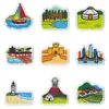 Parches Bordados para Monumentos de Ciudades, Parches Termoadhesivos Sin Coser, 9 Estilos de Insignias de Check-In de Viaje para Ropa