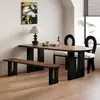 Mesa de comedor estilo francés, de mediados de siglo moderno, para casas pequeñas, una mesa de comedor semicircular de pared, una mesa larga, un juego de comedor estilo isla y sillas a juego