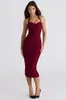 Nuevo Vestido Tubo con Cuello Halter Estilo Transfronterizo con Moldeado de Vendaje, Ceñido a la Cintura, Longitud Media, Abertura, Corte Ajustado, Espalda Descubierta, Estilo Sexy de Chica Caliente