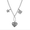Collar de amor de celebridades de Internet, personalizado, sencillo, en plata de ley s925, Dongdaemun, Corea del Sur, 2020