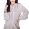 ¡Princesa, por favor, tenga la seguridad! Exquisito Collar de Encaje Camisa Blanca para Mujer Primavera Nueva Camisa Holgada Versátil Top Elegante