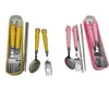 Set Creativo de Tres Piezas: Tenedor, Cuchara y Palillos Set de Cubiertos Portátil para Exteriores Estudiante Set de Cubiertos de Estudiante Tienda Departamental Linyi