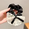 Scrunchie de Chiffon com Renda Estilo Coreano para Mulheres 2025 Novo Elástico para Prender Cabelo Acessório de Cabelo para Coque