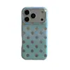 Capa para iPhone 18 Pro Max com gradiente verde menta fresco e bolinhas, adequada para 17 Pro Max camada dupla 16 Pro