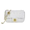 2026 Novo Modelo Cf1116 Bolsa Feminina Acolchoada com Corrente em Couro Macio, Formato Quadrado, Estilo Chanel, com Bola Dourada, Bolsa Quadrada Pequena de Ombro Cruzado