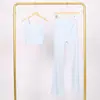 Conjunto de Chaleco Lulu U y Pantalones Acampanados, Ajustado con Cuello Alto, Cremallera Dorada Elástica, Conjunto para Fitness Yoga