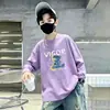 Camiseta de manga larga para niño, nuevo modelo primavera y otoño 2026, algodón puro, para niños mayores, ropa de otoño para niños, camiseta de otoño para niños