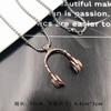 Colgante de collar de acero de titanio europeo y americano estilo hip-hop para hombre colgante de perla colgante retro joyería de aleación collar de acero inoxidable