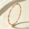 Pulseira de aço titânio best-seller transfronteiriça para mulheres, luxo leve com toque de alta qualidade, pulseira de bambu com gota de óleo, pulseira de aço inoxidável banhada a ouro 18k