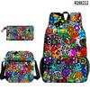 3D Nuevo Producto Geometry Dash Mochila Escolar Estuche para Lápices Bolso de Hombro Juego de Tres Piezas Estampado