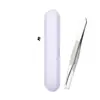 Pinzas Horizontales para Cejas, Pinzas Anguladas y Planas, Set de Pinzas para Recortar Cejas, Cinta para Párpados Dobles, Pinzas para Depilar en Stock
