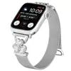 Adecuado para Apple 1-10 Generación Correa Metálica para Reloj Apple Watch Corazón Trébol Milanés Ultra