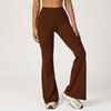 Pantalones Deportivos Cepillados Europeos y Americanos Zechuang de Cintura Alta Ajustados Pierna Ancha Aspecto Adelgazante Pantalones de Boca Ancha Ropa Deportiva para Correr Fitness 4507