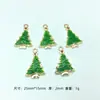 Pingentes de Natal em Desenho Animado, acessórios de joias em liga metálica com esmalte a óleo, colares, pulseiras DIY feitos à mão, pingentes de boneco de neve e floco de neve atacado
