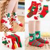 Meias de Natal Infantis Mais Vendidas Transfronteiriças para Mulheres no Outono e Inverno, Médias e Grandes Masculinas Festivas Vermelhas Papai Noel Rena Meninos