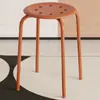 Taburete de hierro de ocho agujeros, taburete alto, taburete redondo elegante, taburete de plástico grueso para adultos, banco de mesa de comedor, silla plegable para el hogar MC