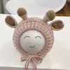 Otoño Sur gorro de bebé invierno gorro cálido con forro polar orejeras de bebé con astas gorro de lana para niños