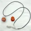 Colgante de resorte enrollado con alambre de cobre de piedra semipreciosa de cristal de ágata natural collar de ágata roja aventurina verde cristal rosa amatista