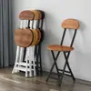 Taburete Plegable para Uso en Casa, Silla de Comedor para Apartamento Pequeño, Silla de Entrenamiento para Estudiantes, Silla Redonda Simple Portátil para Dormitorio, Silla de Puesto