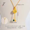 Collar Colgante de Borla de Calabaza Esmaltada Color Oro Arena Estilo Mismo de la Joyería Dorada Puzuo con Calabaza Dorada Llena de Frutas Abundantes y Cadena para Clavícula