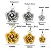 Aço Inoxidável 18K Ouro Galvanoplastia a Vácuo Pingente de Rosa 3D DIY Colar Brincos Pulseira Acessórios Joias Atacado