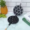 Placa para Barbacoa de Nogal de 12 Agujeros Molde para Pastel Sartén Ovalada para Hornear Waffles Molde para Hornear a Gas Sartén para Hornear Waffles de Huevo