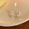 Pendientes de camelia blanca de primavera para mujer, pequeños y frescos, con flores de diamante Mori, al por mayor