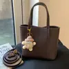 Bolso Cubo para Mujer, Gama Alta, Gran Capacidad, Estilo Coreano, Simple, Bolso de Hombro de Color Sólido, Bolso Cruzado Simple Retro para Mujer