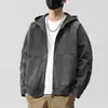 Chaqueta con capucha para hombre 2025 Abrigo Primavera Otoño Estilo Nuevo Casual Versátil Top Tendencia Ropa de Hombre Chaqueta con Cremallera