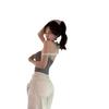 Camisola Halter para Exterior Verano Deseo Puro Sexy Diseño de Cuello en V Nicho Sexy Top Corto Interior para Mujer